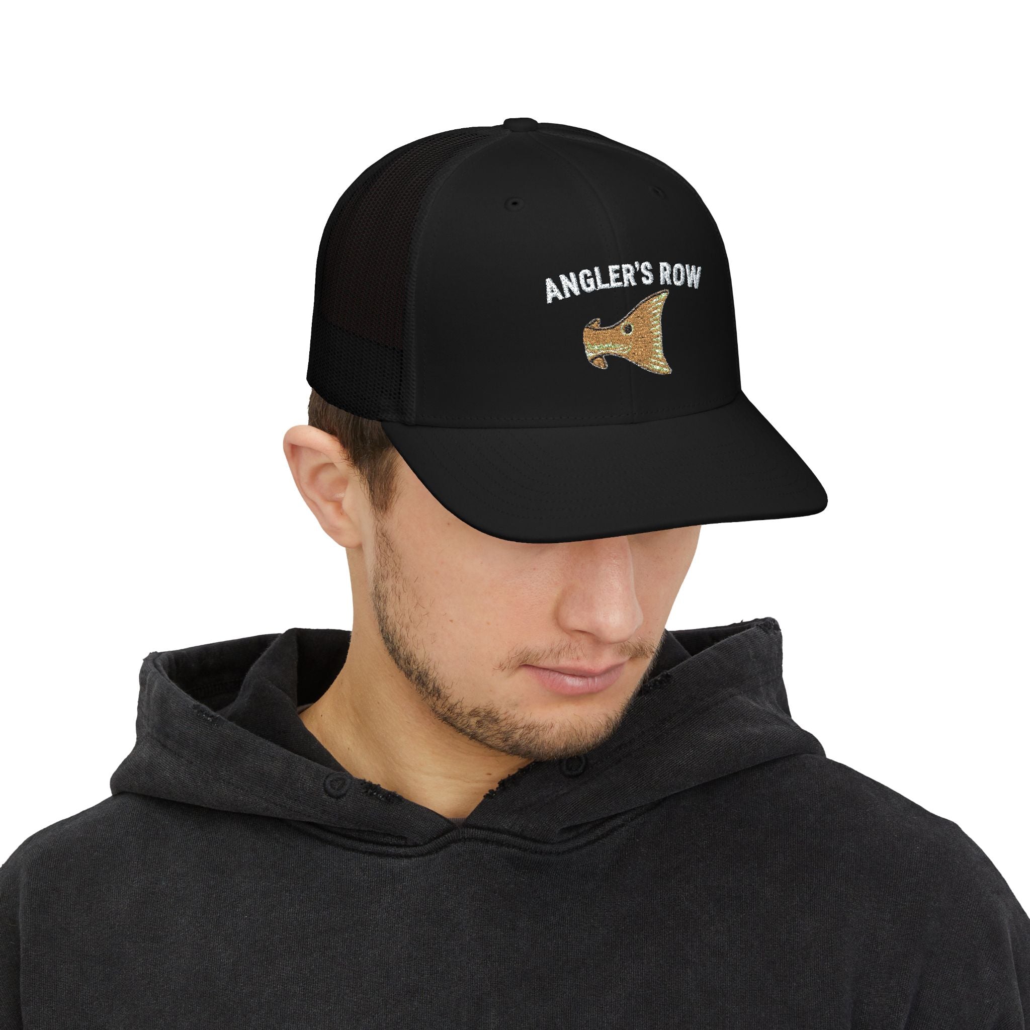 Angler's Row Fishing Trucker Cap - Vintage Boat Snapback Hat