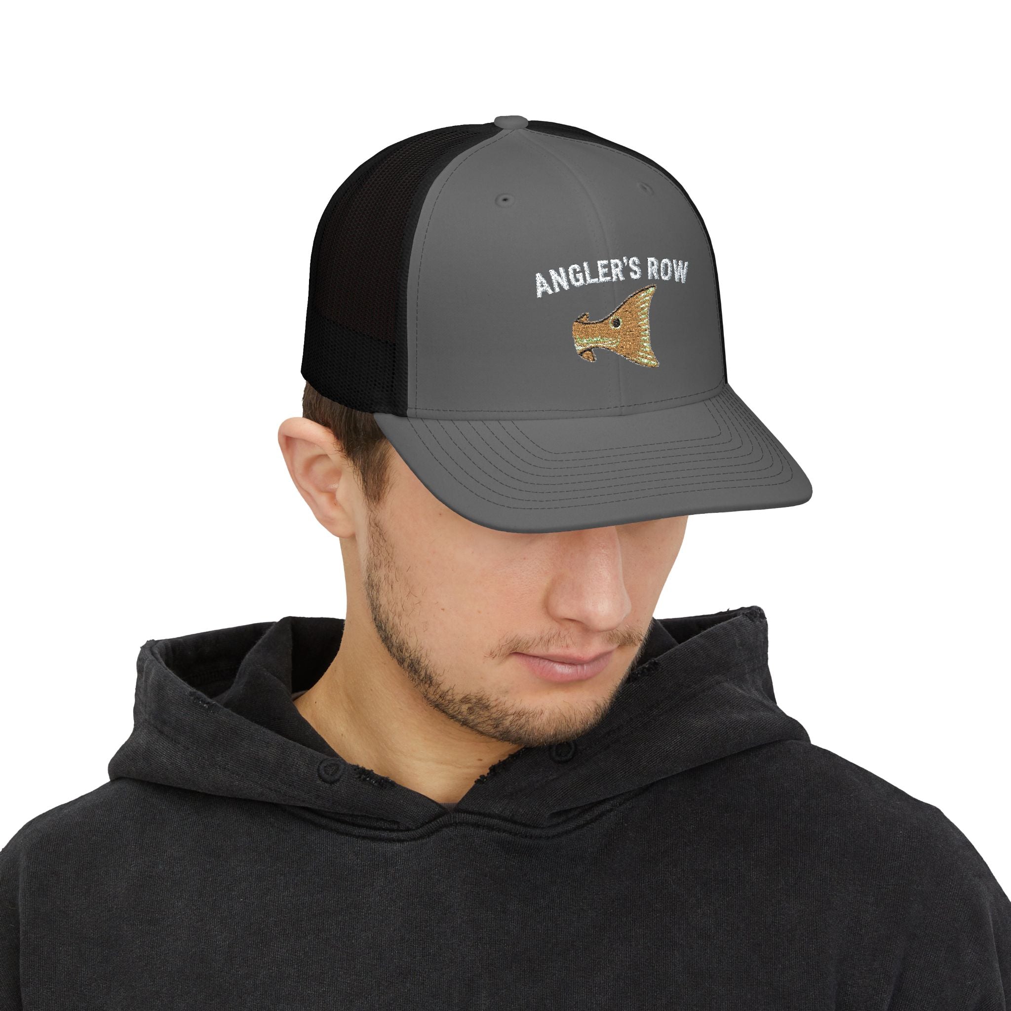 Angler's Row Fishing Trucker Cap - Vintage Boat Snapback Hat