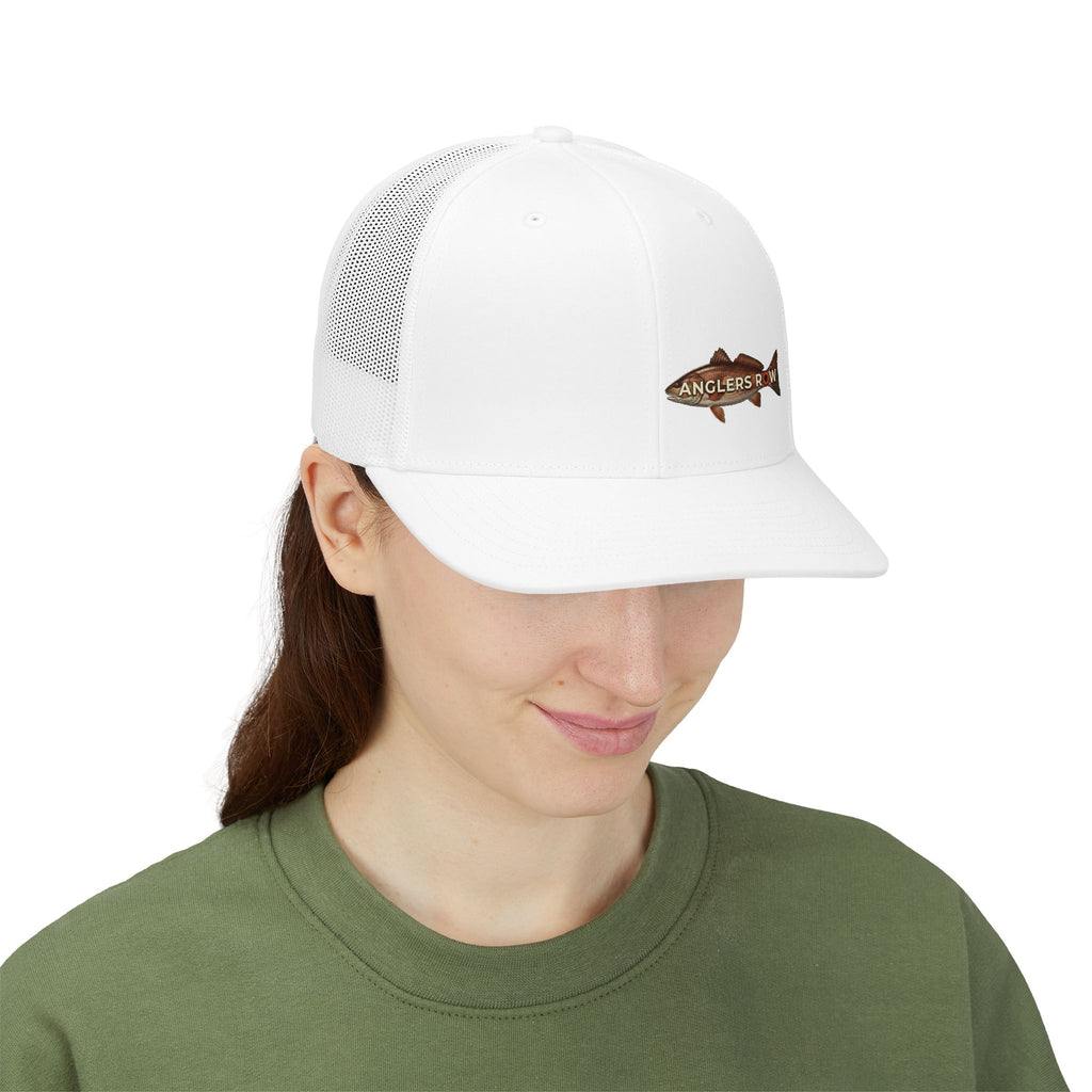 Anglers Row Fish Logo Snapback Cap | Trucker Hat, Fishing Emblem