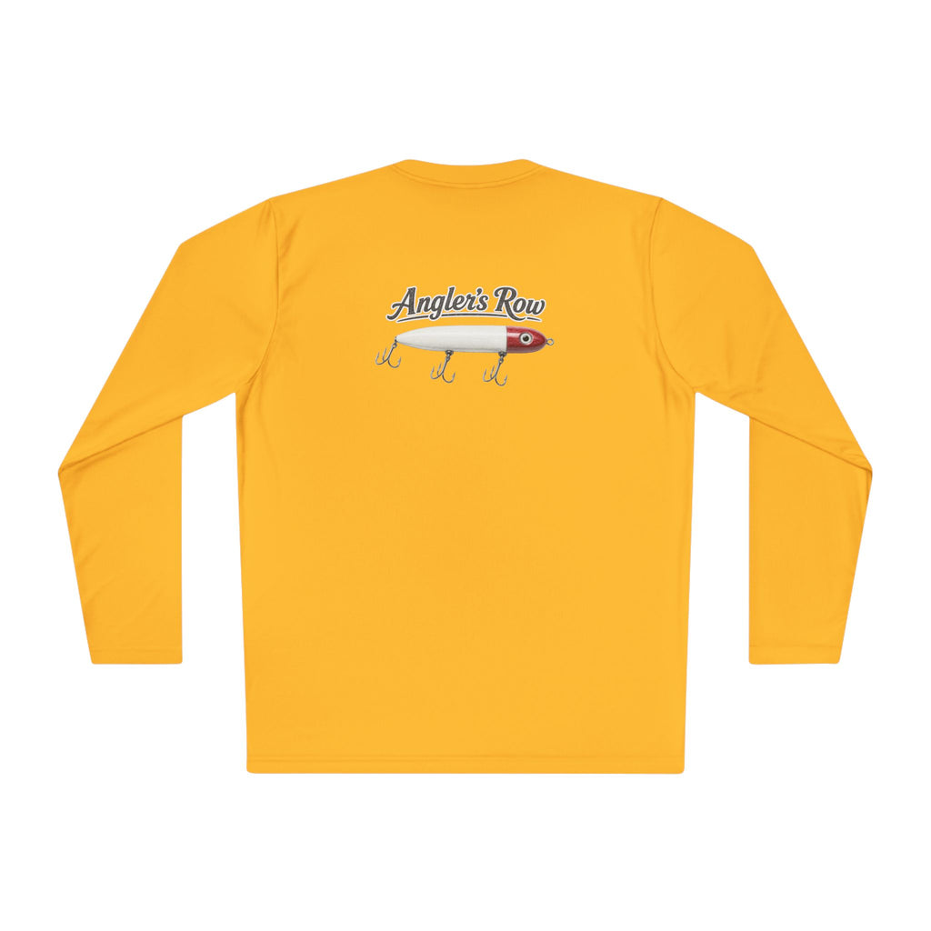 Fishing Lure Long Sleeve Tee — "Angler's Row" Logo Performance Shirt