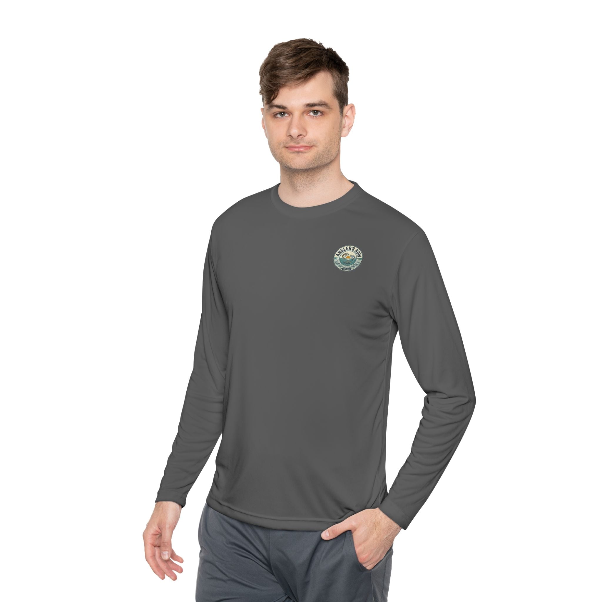 Anglers Row Fishing Long Sleeve Tee — Bass Graphic Back & Logo Chest