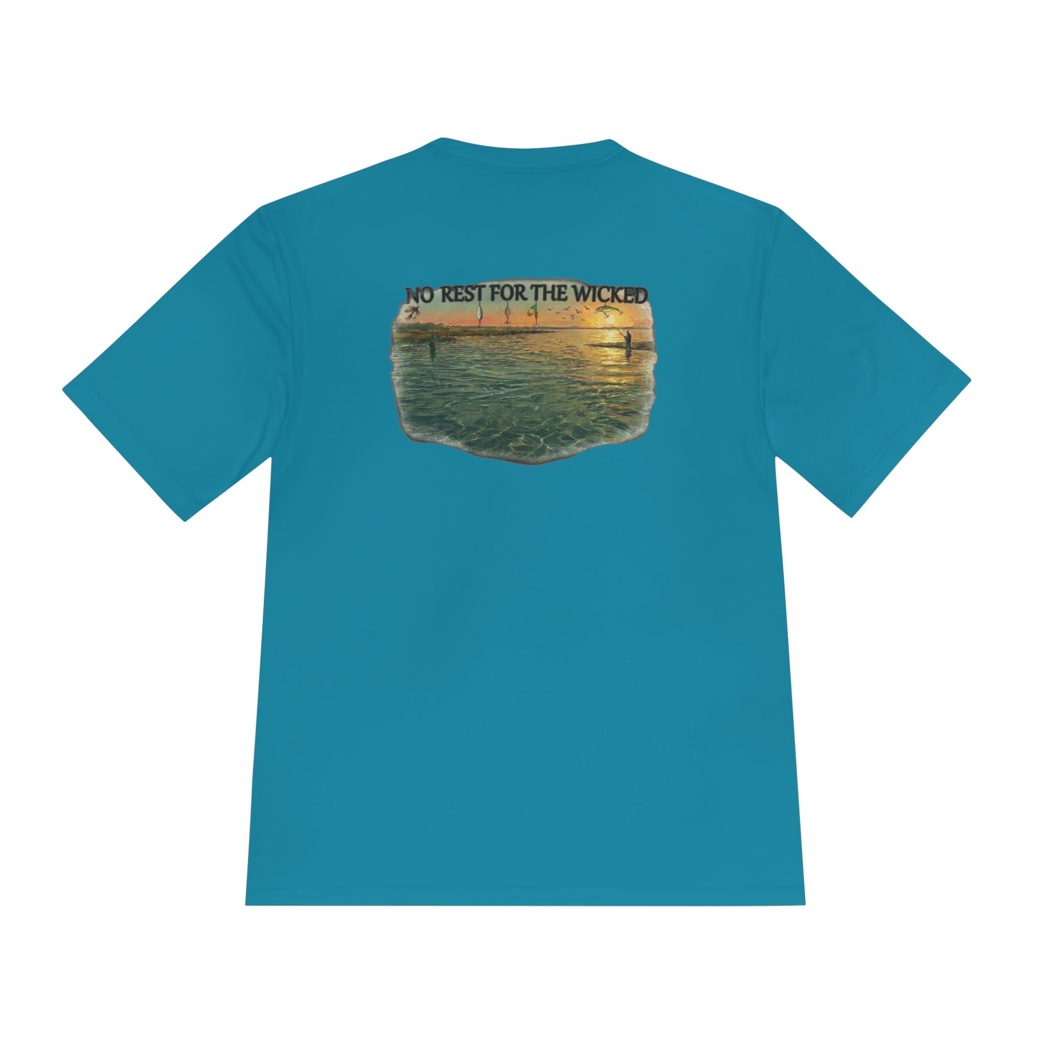 Birds Working — "No Rest for the Wicked" Moisture‑Wicking Performance Shirt