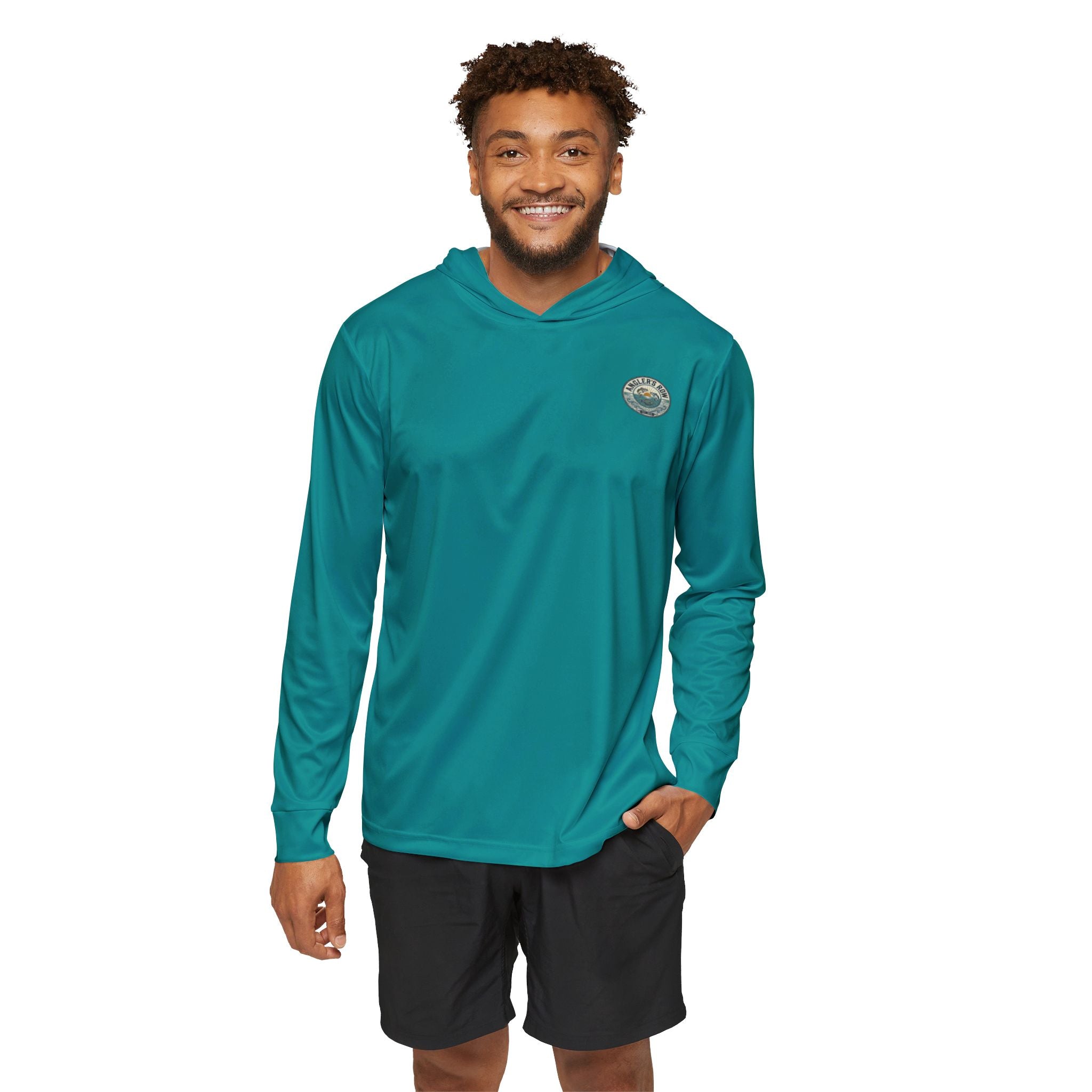 Anglers Row Fishing Hoodie — Men’s Lightweight Teal Warmup Pullover
