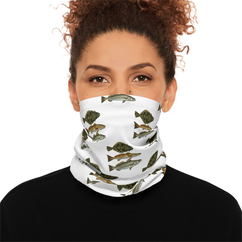 Texas Slam Neck Gaiter –White Lightweight Fishing Face for Anglers