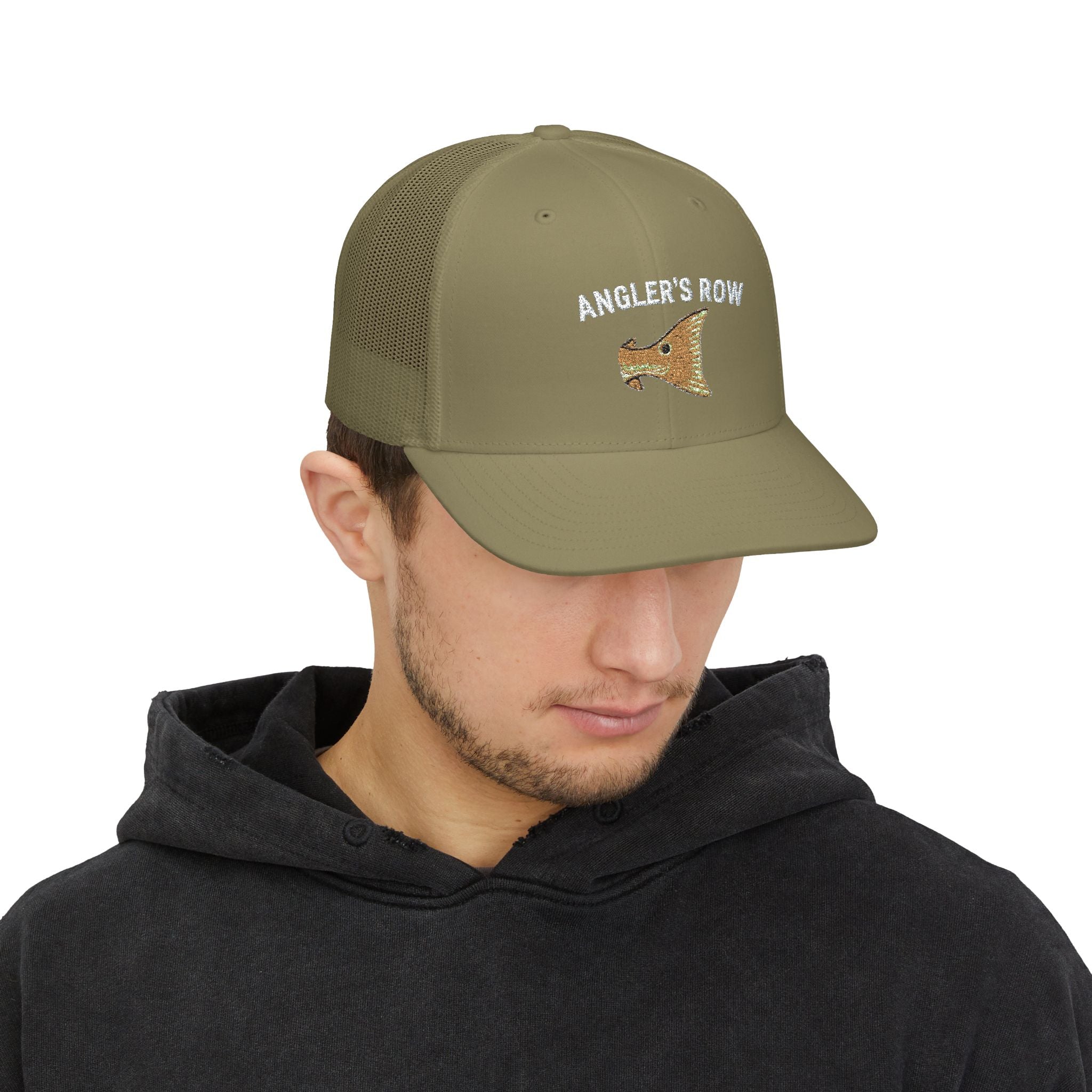 Angler's Row Fishing Trucker Cap - Vintage Boat Snapback Hat