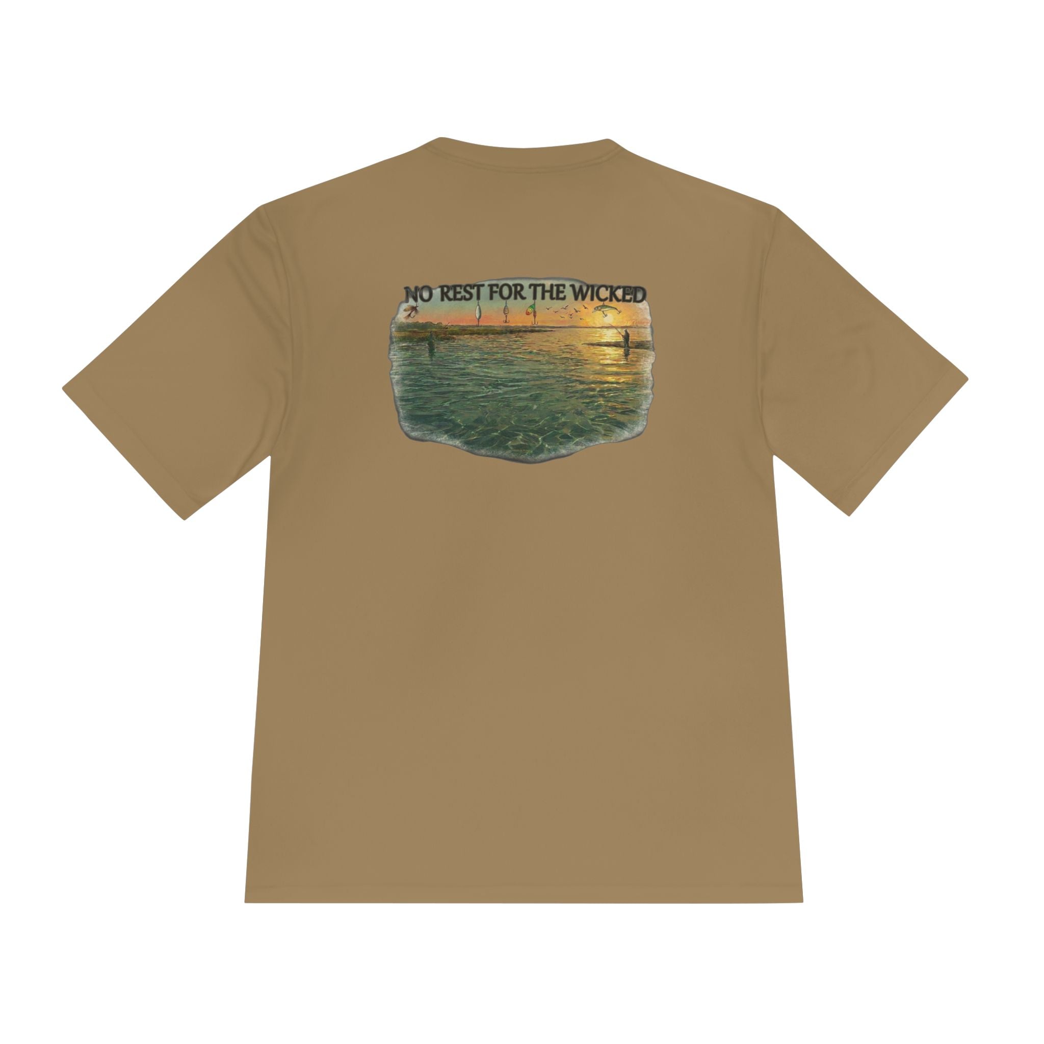 Birds Working — "No Rest for the Wicked" Moisture‑Wicking Performance Shirt