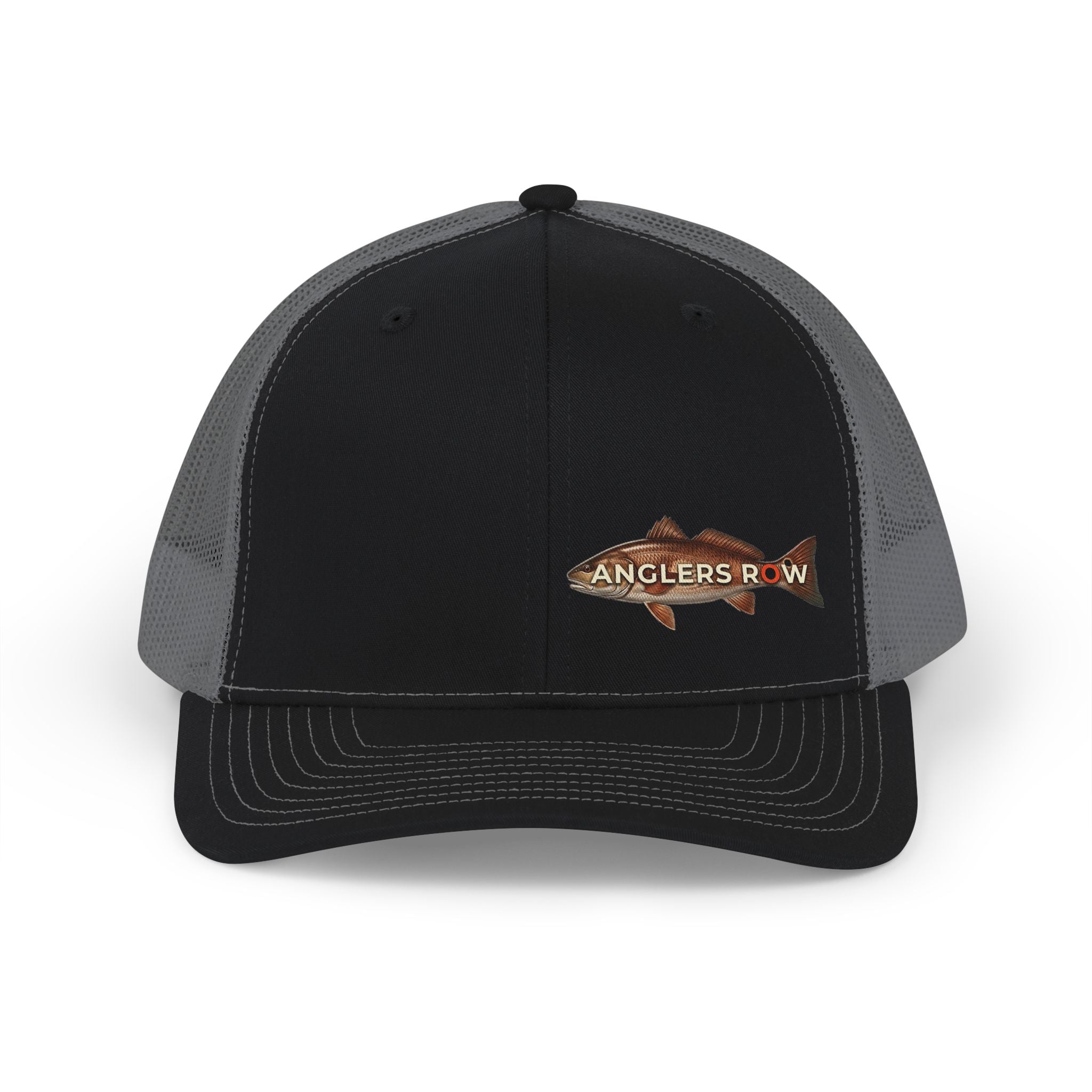 Anglers Row Fish Logo Snapback Cap | Trucker Hat, Fishing Emblem