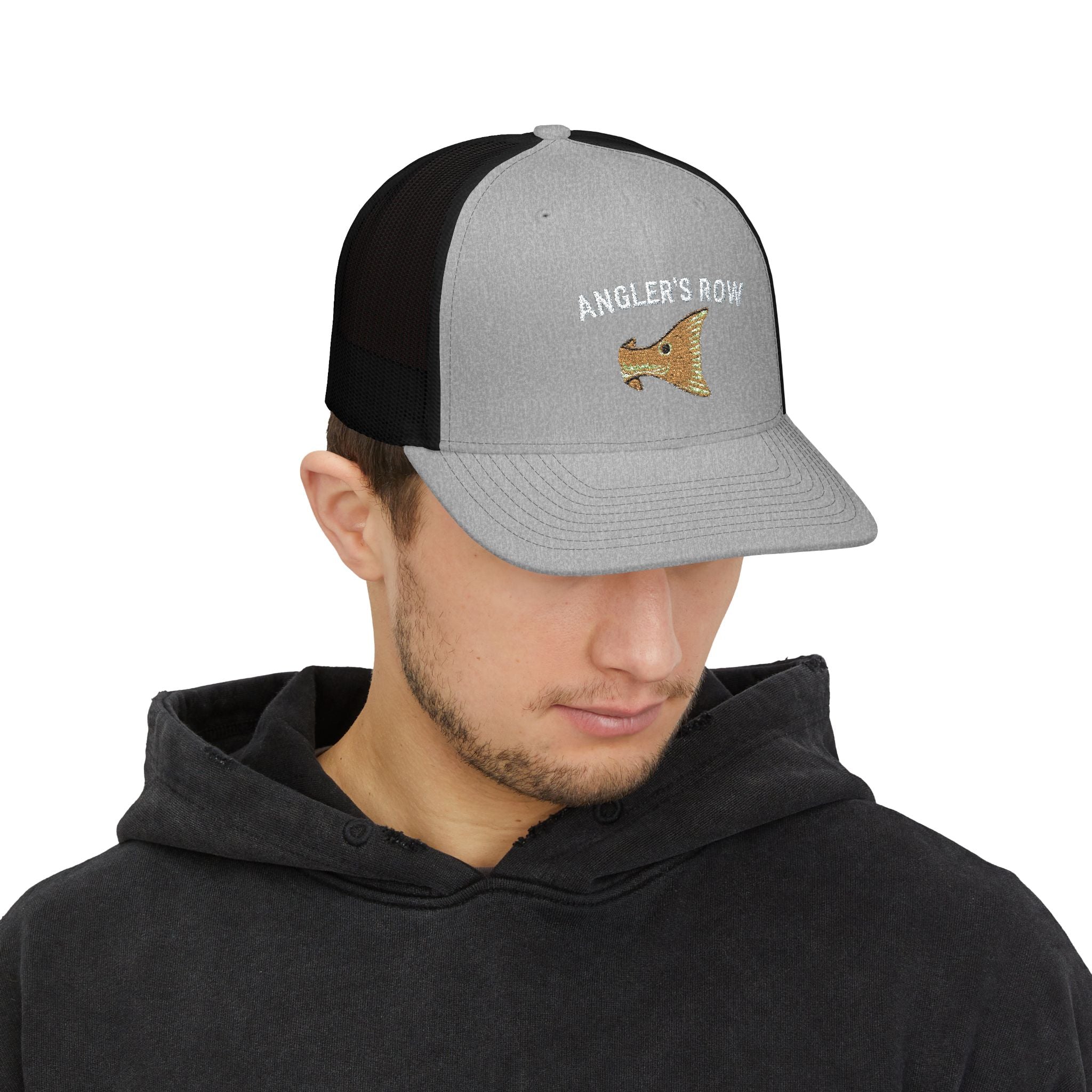 Angler's Row Fishing Trucker Cap - Vintage Boat Snapback Hat