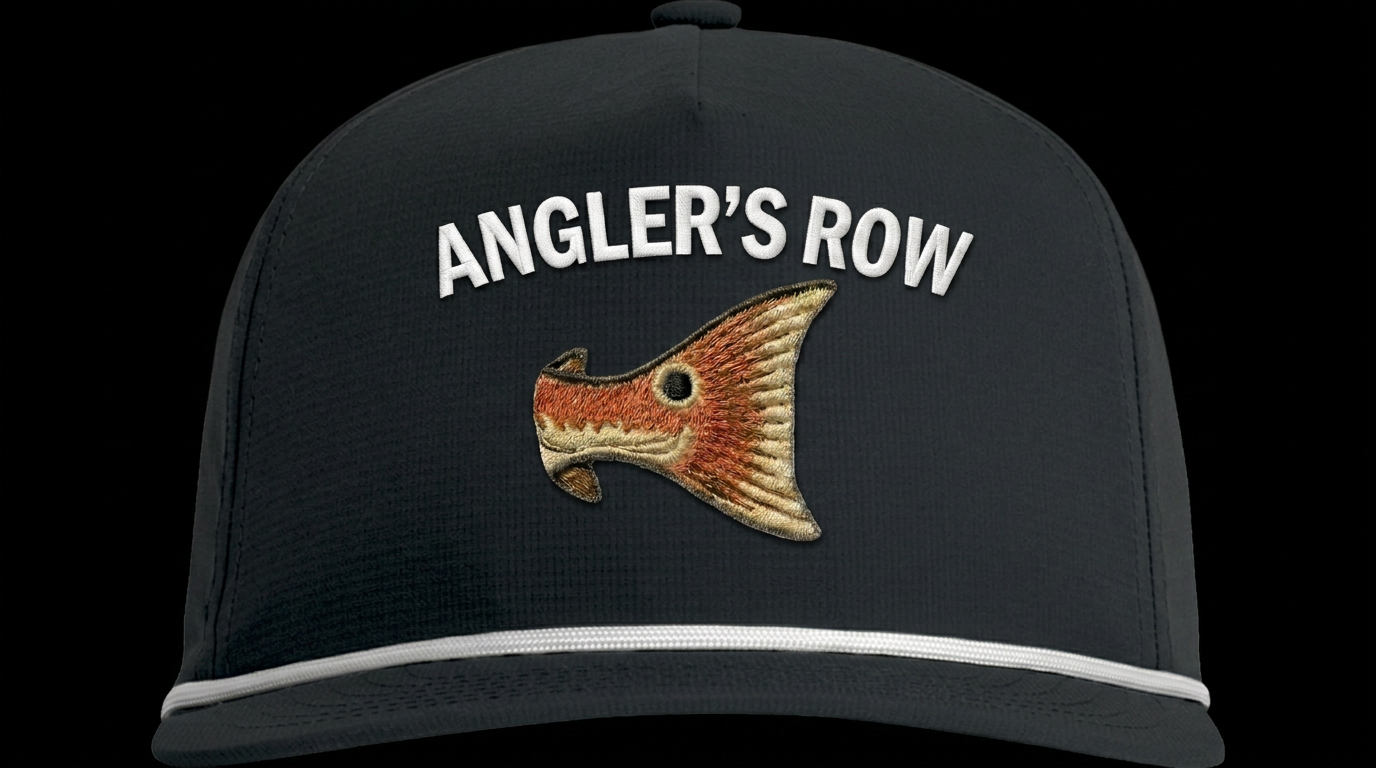 Angler's Row Rope Cap — Vintage Fish Logo Fishing Hat