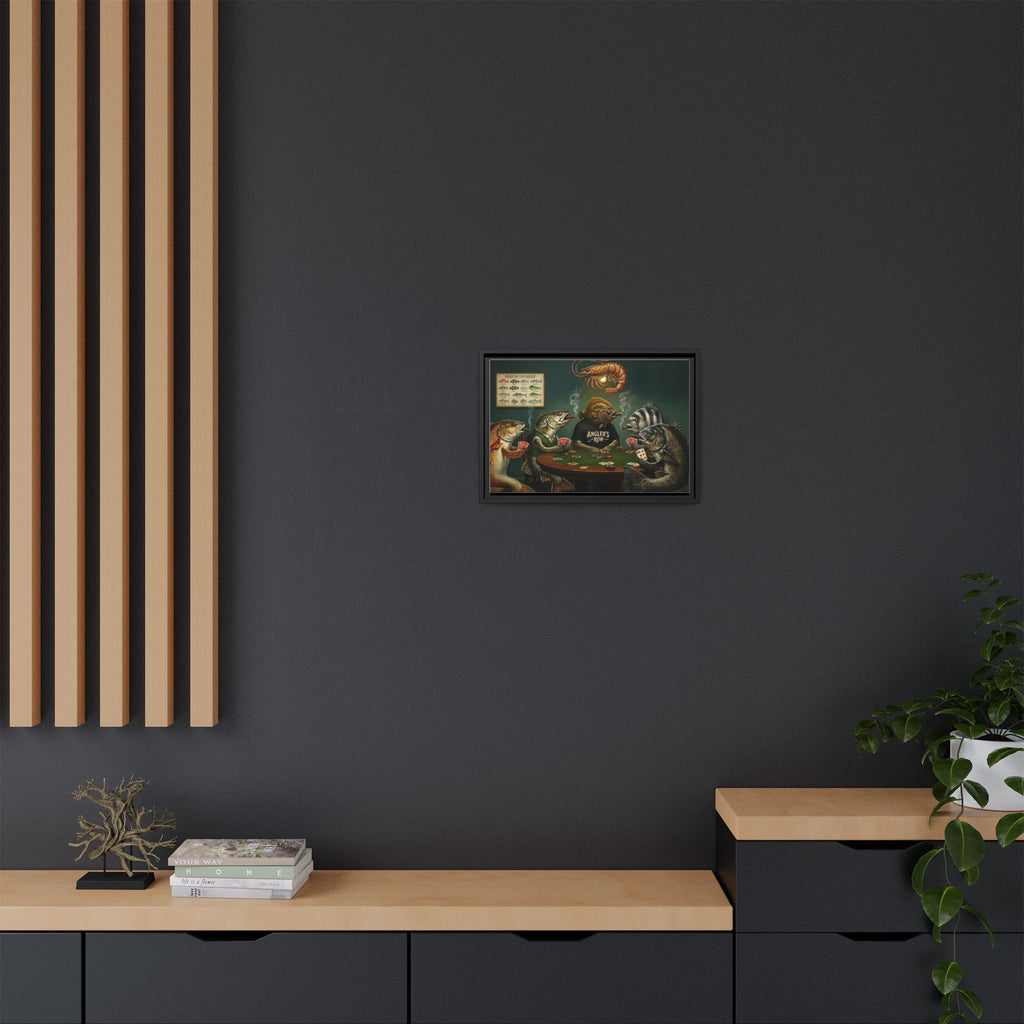 Fish Poker Scene Matte Canvas Framed | Wall Art