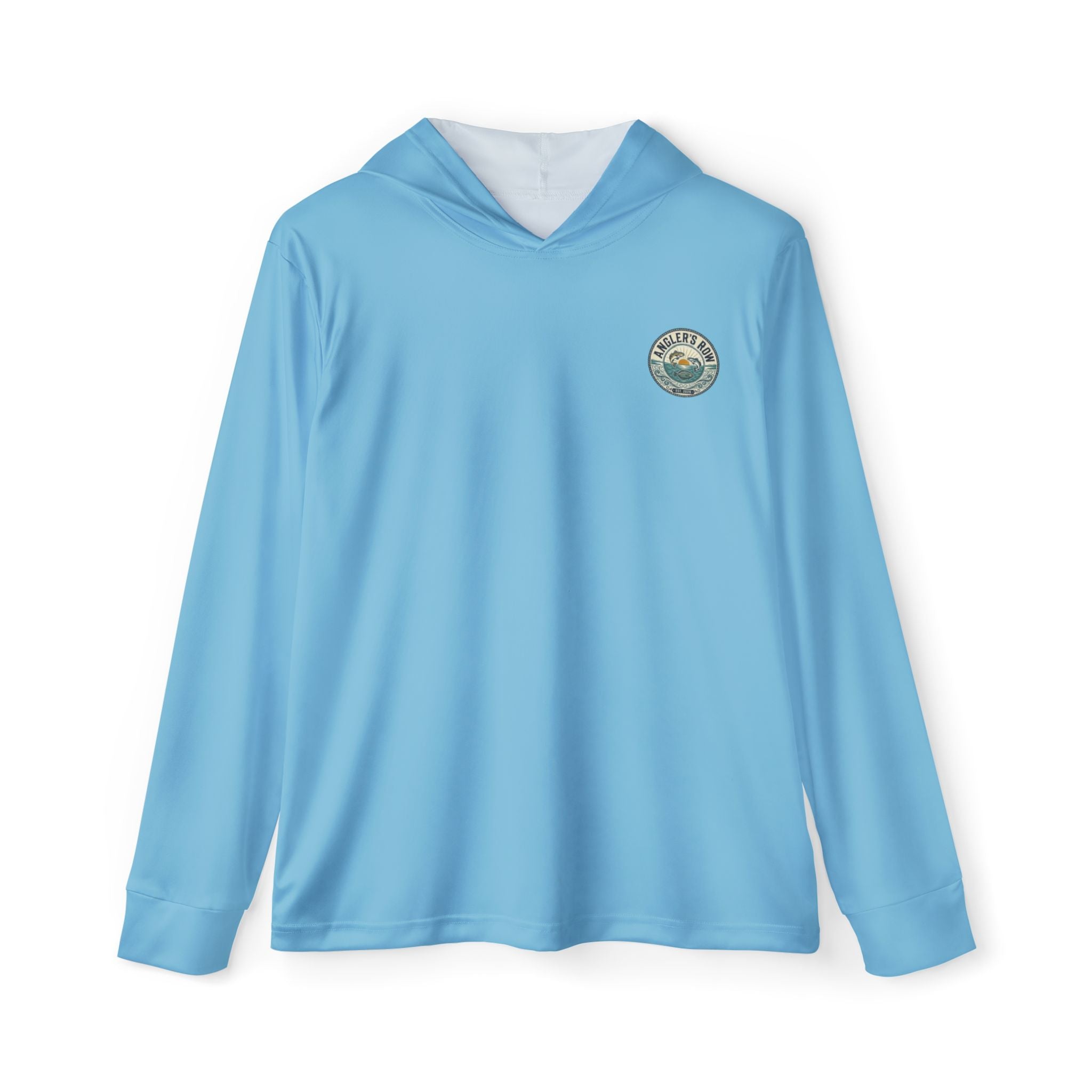 The Outlined Red — Light Blue Performance Fishing Hoodie