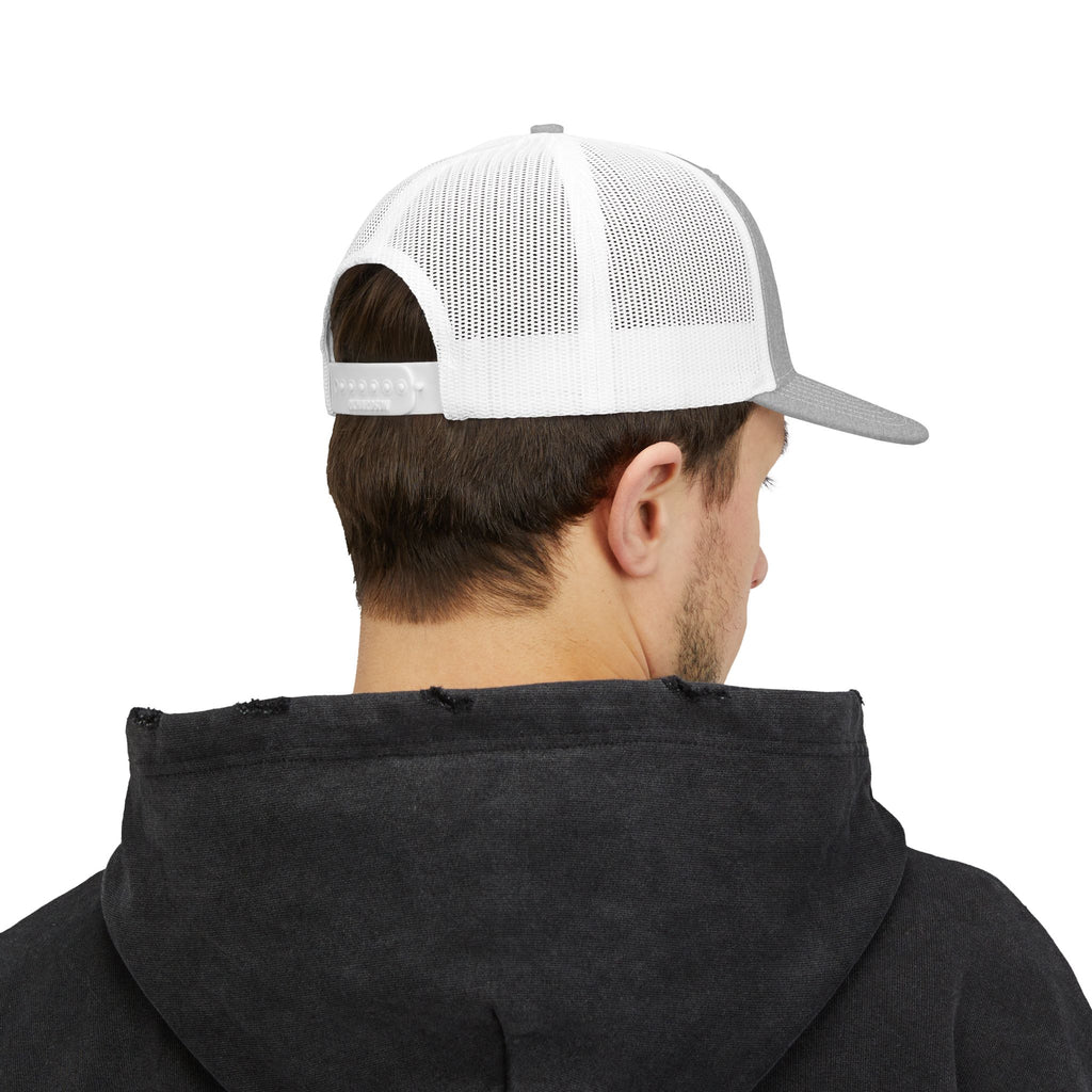 Angler's Row Fishing Trucker Cap - Vintage Boat Snapback Hat