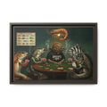 Fish Poker Scene Matte Canvas Framed | Wall Art