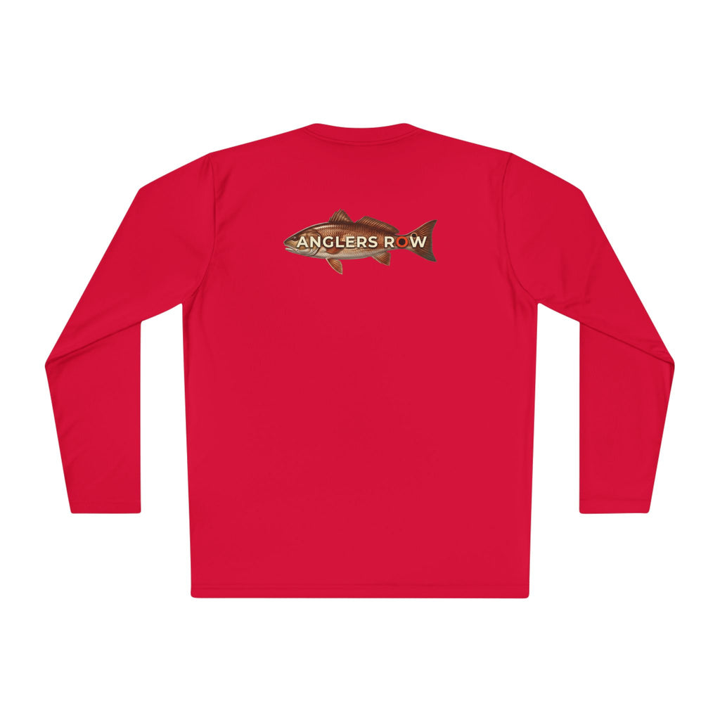 Anglers Row Fishing Long Sleeve Tee — Bass Graphic Back & Logo Chest