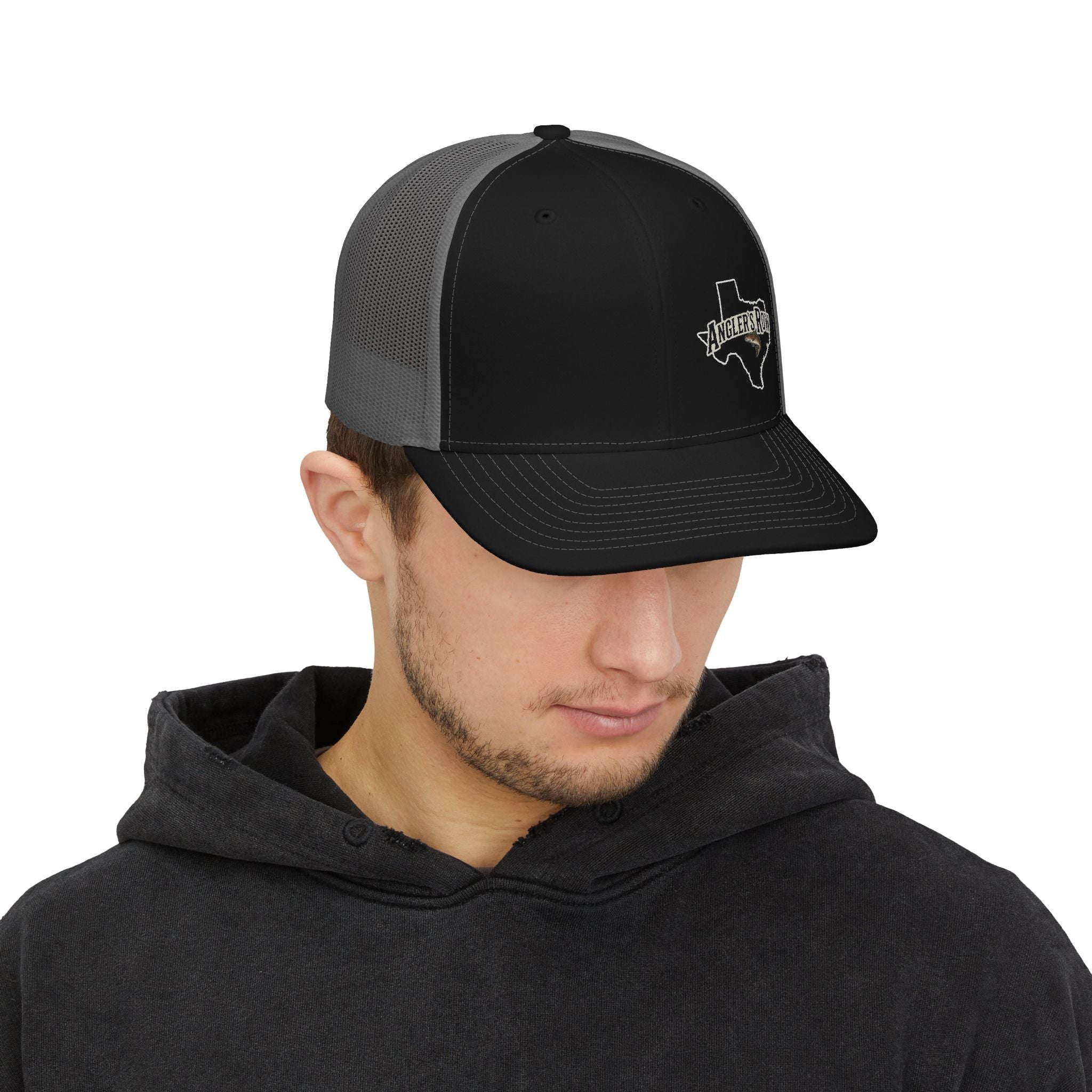 Texas Anglers Trucker Cap - Embroidered Lone Star Fishing Snapback
