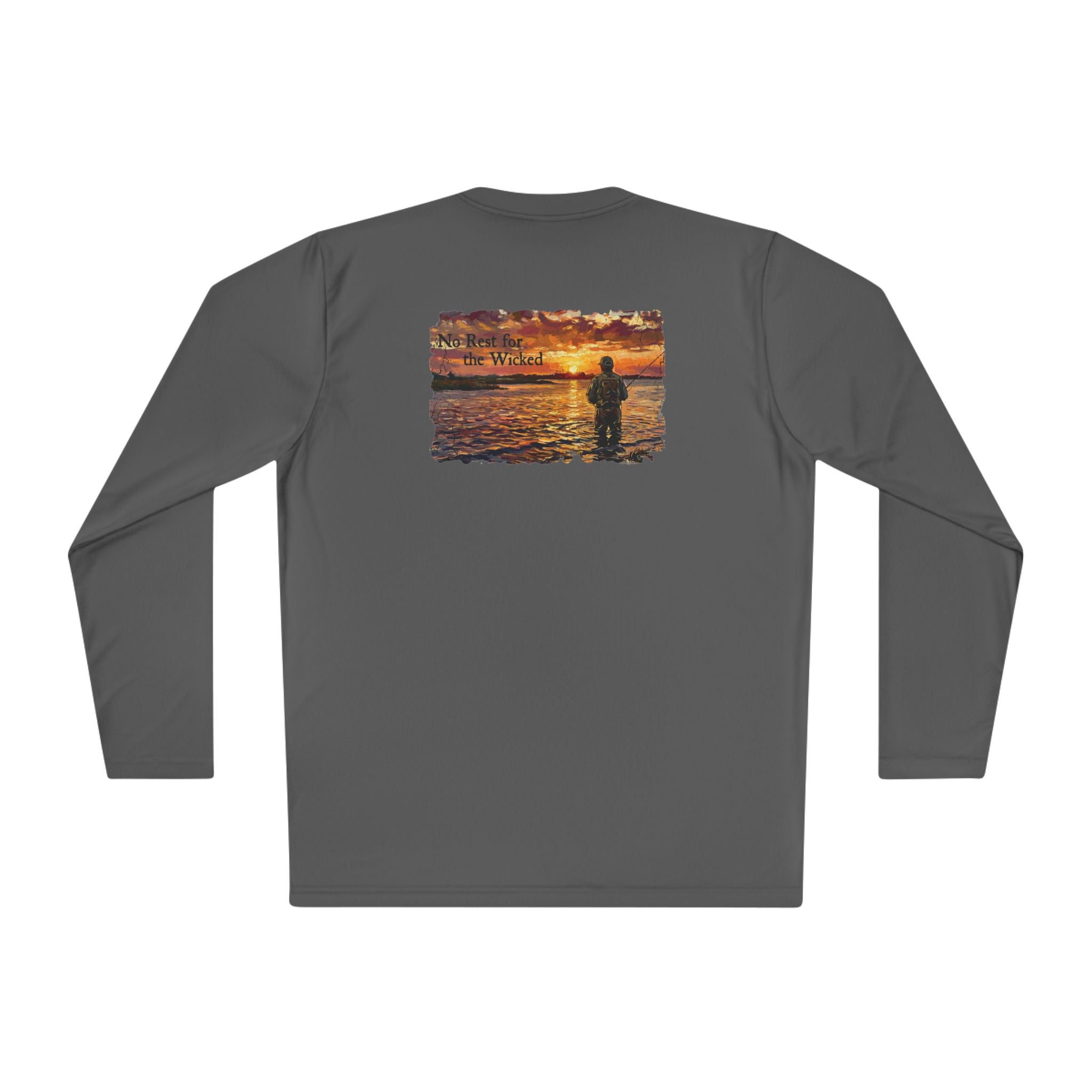Long Sleeve Tee — "No Rest for the Wicked'" Fishing Graphic